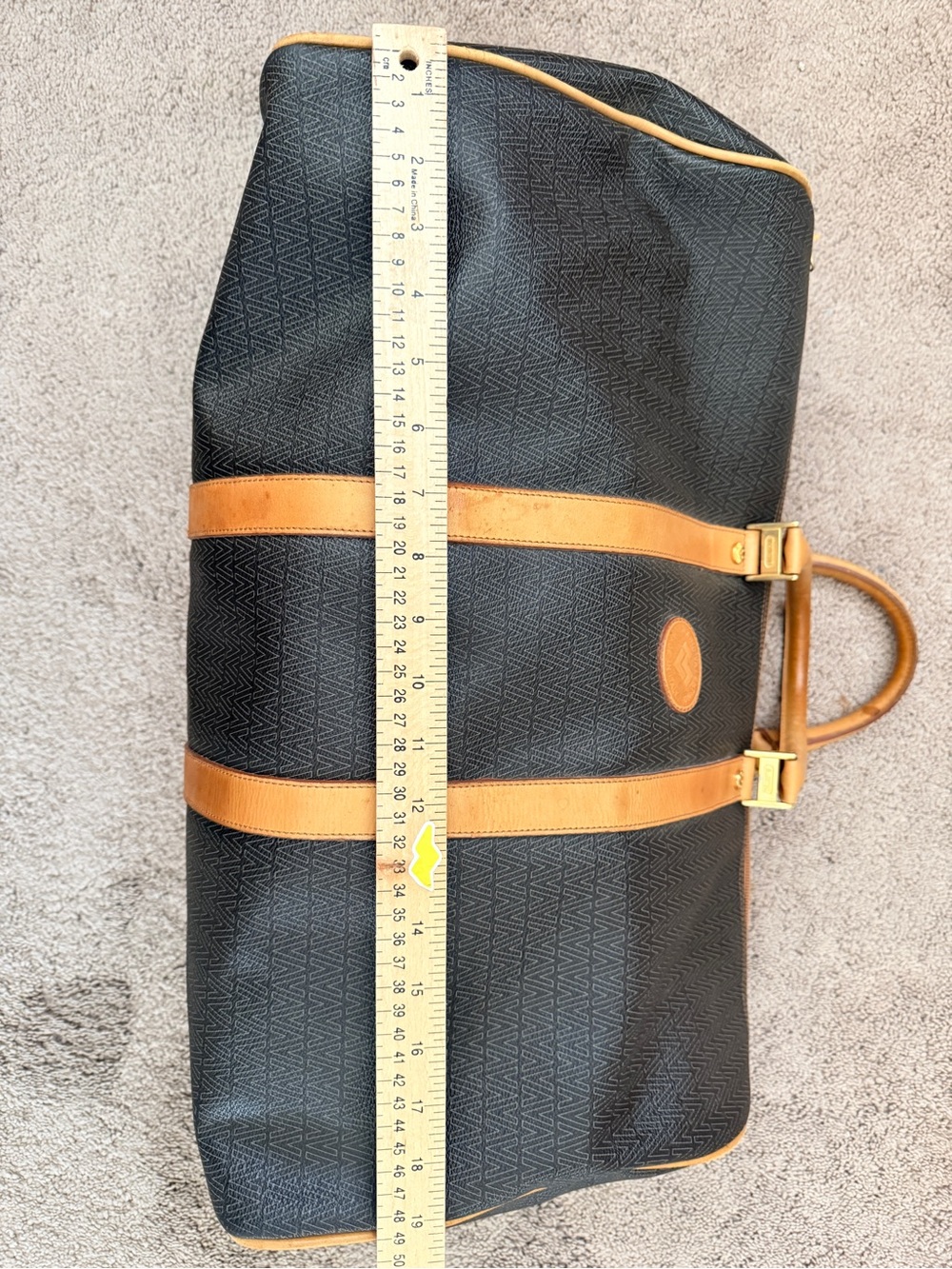 Brown & Tan Leather-Trim Weekender Bag - Mario Valentino - Picture 6 of 11